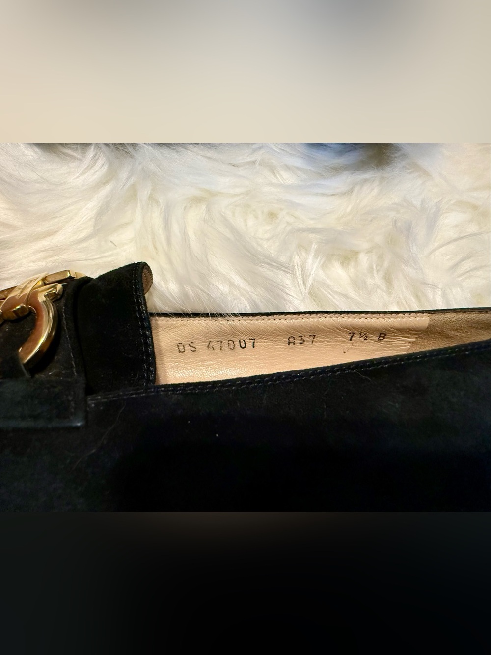 Salvatore Ferragamo Black Suede Loafers with Gold Gancini Hardware Size 7.5 - Picture 6 of 6